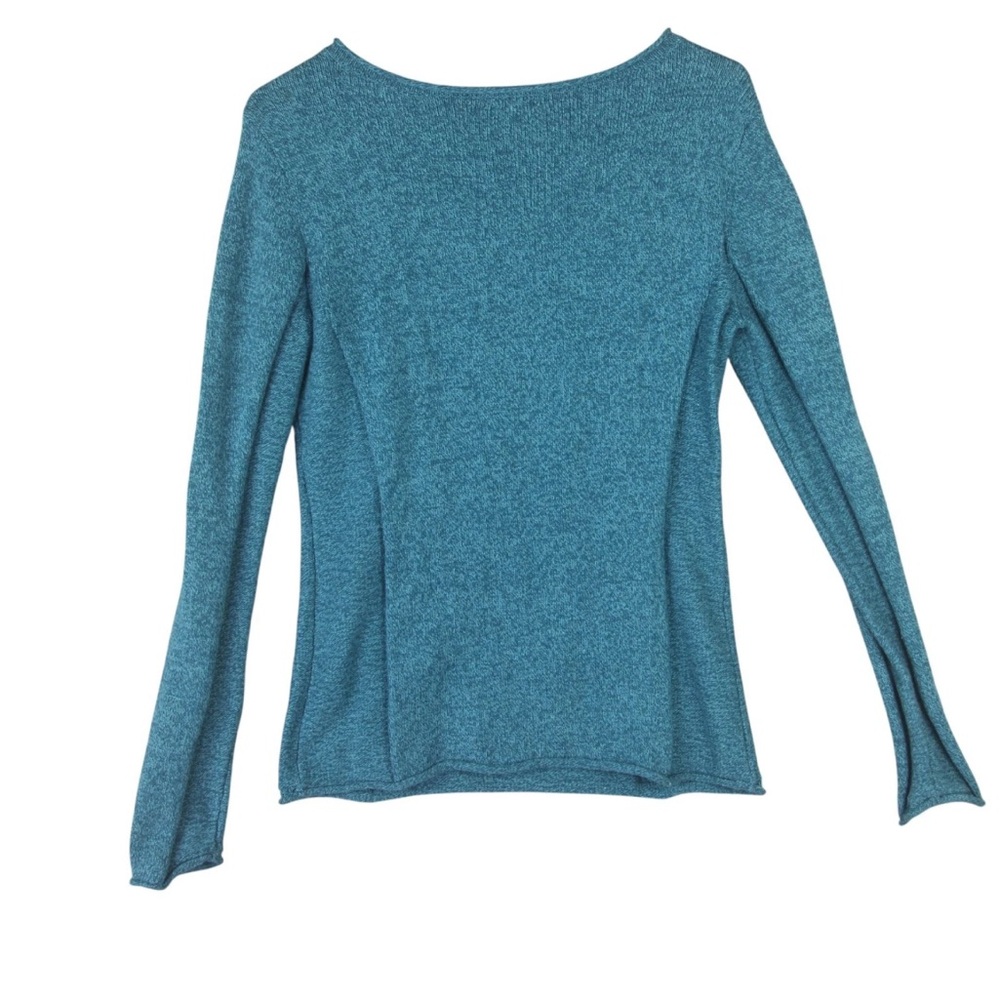 Sundance Silk Blend Knitted Long Sleeve Top Sweater Blue Henley Soft Size S - Picture 2 of 8